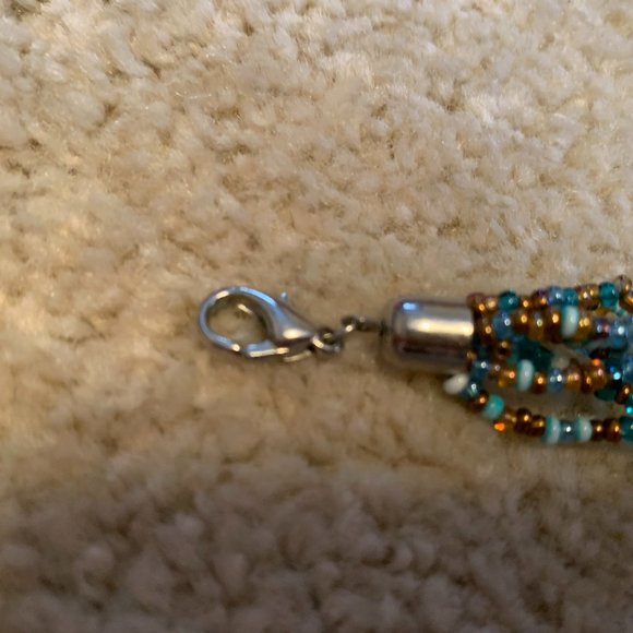 Faux Turquoise, Tiger Eye and Beaded Statement Necklace - Picture 9 of 14